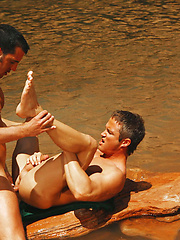 Nice gay anal sex near the wild river