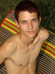 Redhead twink from Czech posing outdoors