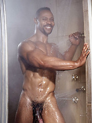 Black muscled man naked