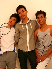 Three Thai Gay Boys in The Badminton Big Cock