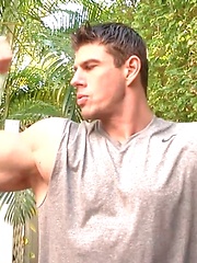 Muscle man outdoors
