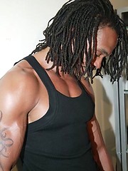 Black muscled hunk naked