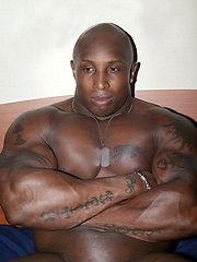 Big ebony guy has well-muscled body