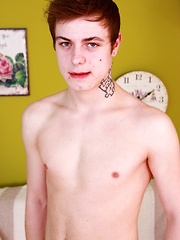 Tattooed Tomas Ashen spews cum on his chest.