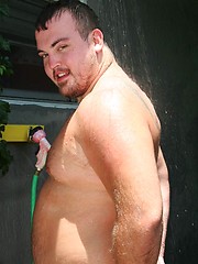 Yummy Bear cub Gunner Scott shows off his sexy, beefy body during a hot outdoor shower scene
