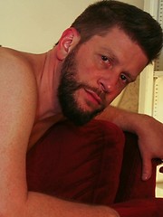  Rough and raw daddy Randy Scott poses for a series of sexy photos of his hairy, natural body and his fat, rigid cock