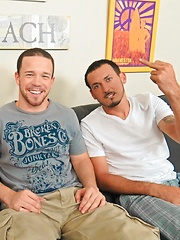 Three guys jerking on the sofa
